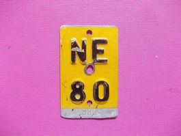 Velonummer / Mofanummer / Töfflinummer NE 80