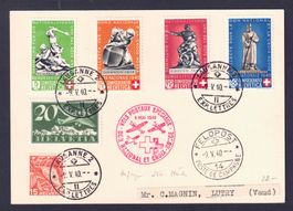 1940, Rotkreuzflug Lausanne Feldpost 14, selten