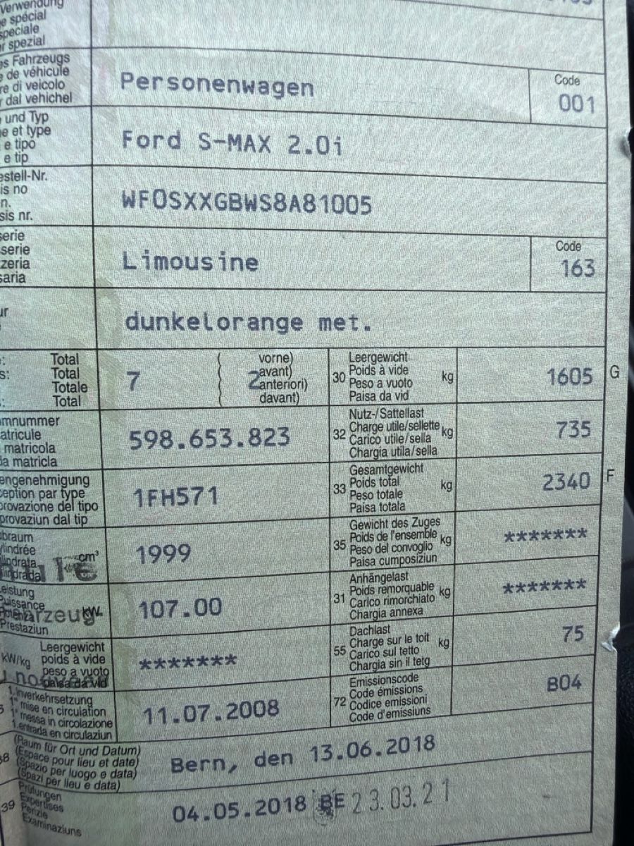 Ford Autos: Ford S-Max 2.0i – Gebraucht aus Oberönz von Xyz90 8