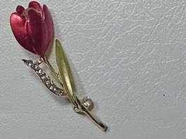 modeschmuck,brosche,,mit kristall