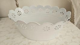 Korb Metall Pflanzkorb Weiss Shabby Chic Metallkorb