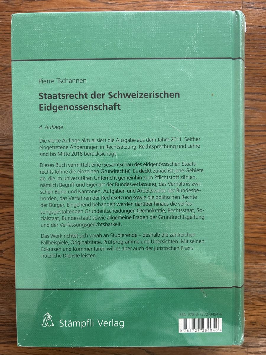 Libri: Staatsrecht der Schweiz. Eidgenossenschaft, 4. Auflage – Nuovo e nell'imballaggio originale da Wolhusen venduto da eve_m6cg 1