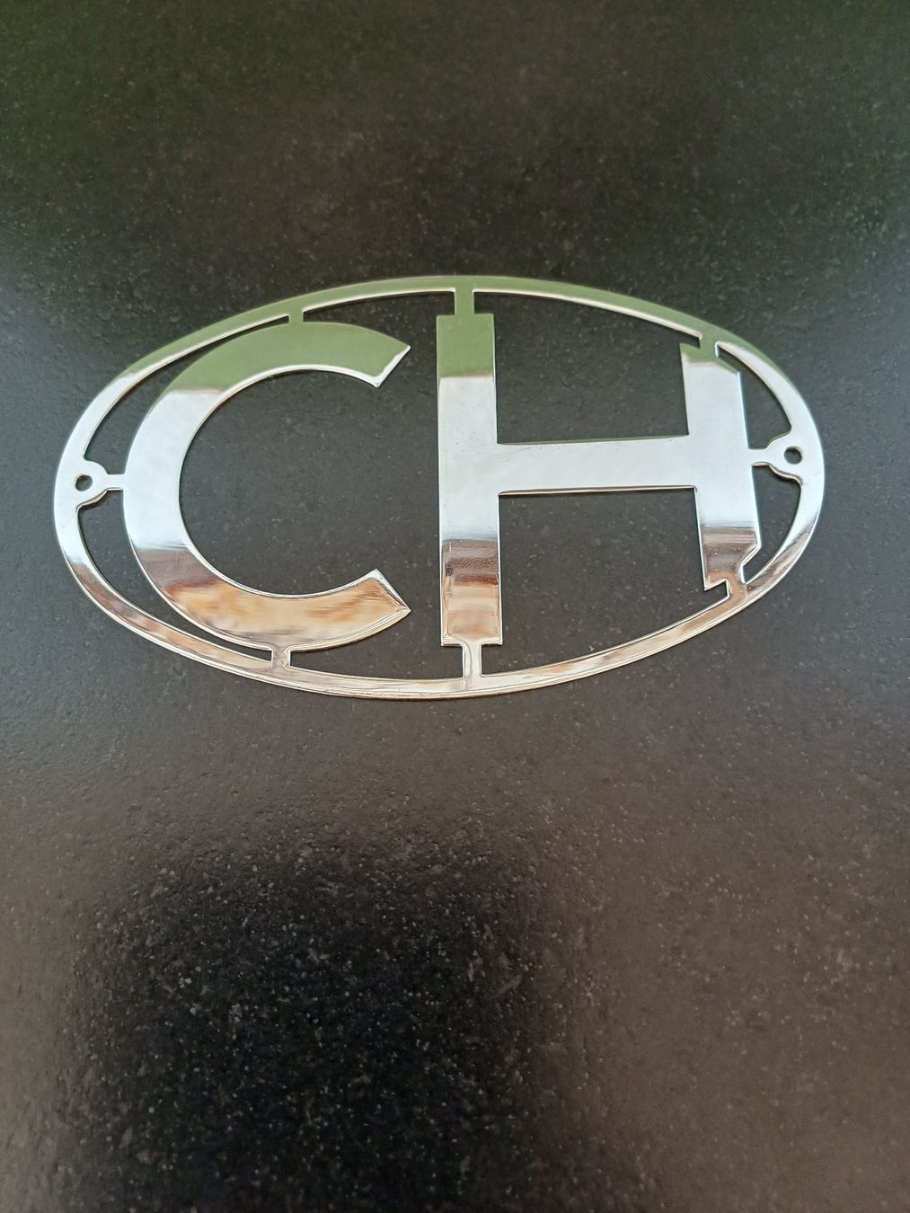 Schilder: Antikes CH-Schild aus Chromstahl – Neu und originalverpackt aus Rüegsbach von Urs9990