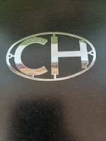 Antikes CH-Schild aus Chromstahl
