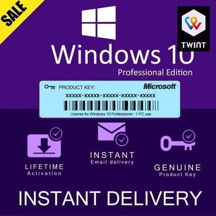 Microsoft Applications: Windows 10 Pro Professionnel  Activation Online Garantie – D'occasion à Saignelégier par onekeystore