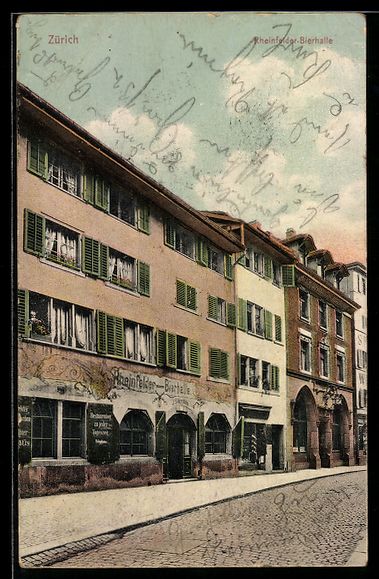 Ansichtskarten: Zürich, Restaurant Rheinfelder Bierhall – Gebraucht aus Berlin von bartko-reher