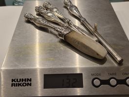 Antik Vintage Sterling Silber Maniküre Set 4 Teile Rarität