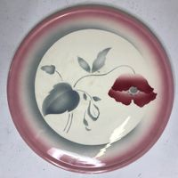 Tortenplatte Kuchenplatte Keramik mit Mohn Spritzdekor 30er