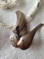 Taubenkette, SIlber , Kristal, altes Glas