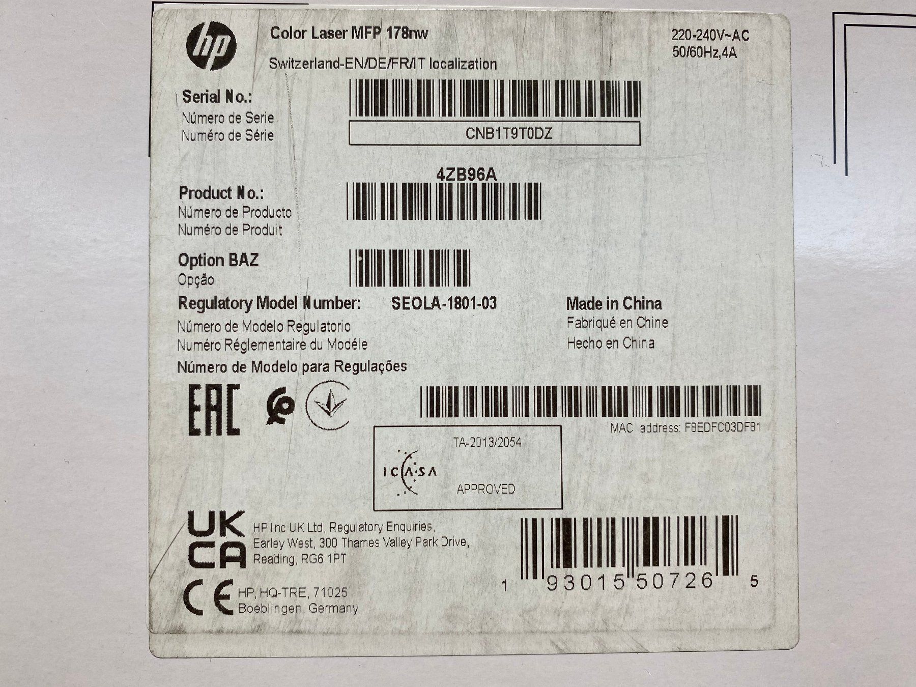 Hewlett Packard Stampanti: 🔴   Drucker HP Color Laser MFP 178nw /059C – Nuovo e nell'imballaggio originale da Zürich venduto da LUIS-B 5