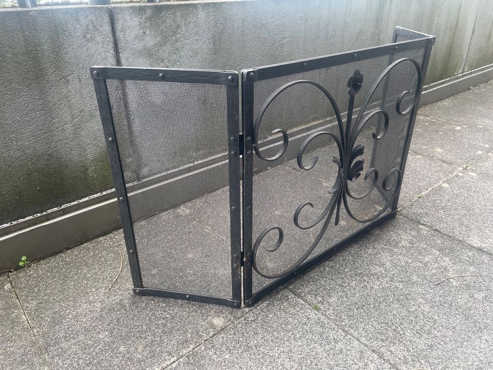LZQ Grille Cheminée Fer 46x31x13 Cm - Support Bûches Robuste 50 Kg, Poêle & Foyer