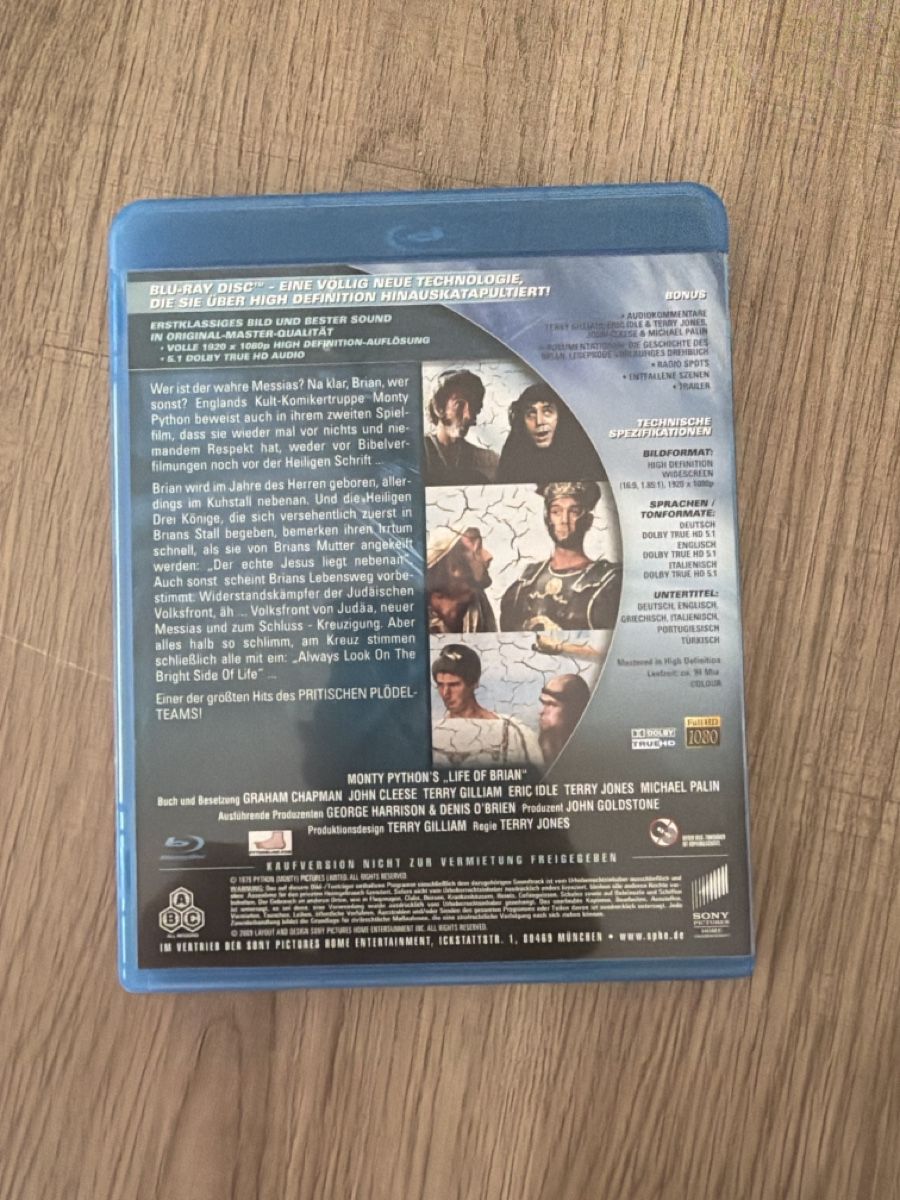 Tous les DVDs: Das Leben des Brian (1979) BluRay – D'occasion à Hagendorn par masterchieff 1