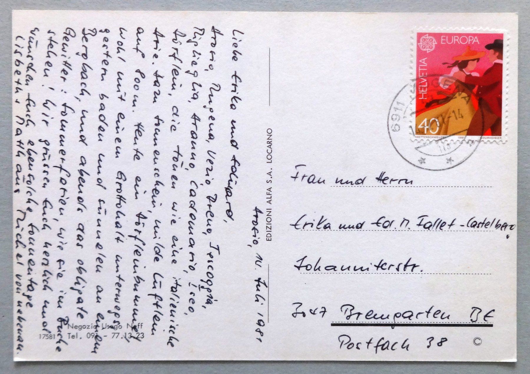 Cartes postales: Arosio – D'occasion à Fétigny par Billy2miny 1