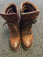 Braune Sommerkind Leder-Boots mit Schnürung, Grösse 38