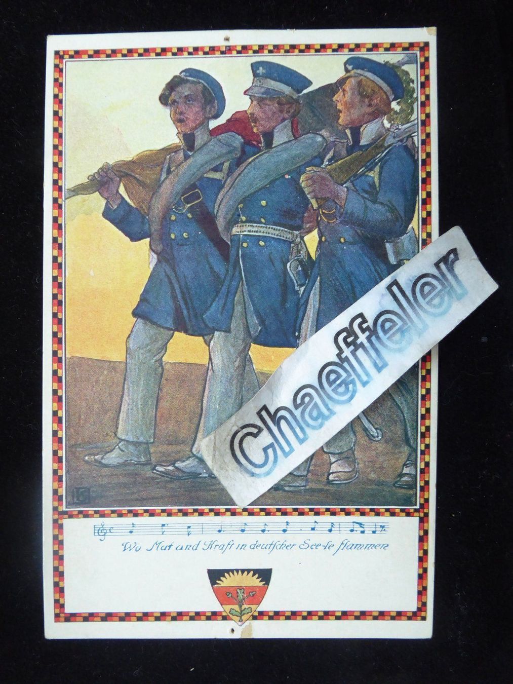 Ansichtskarten: Postkarte mit 3 Soldaten – Gebraucht aus Zürich von Chaeffeler
