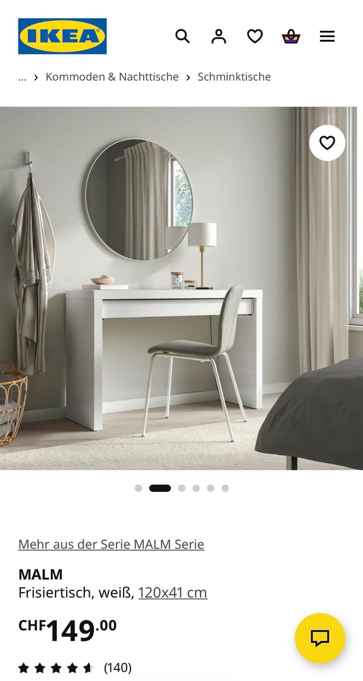 Ikea Scrivanie: IKEA MALM Pult / Schminktisch Weiss – Usato da Sutz venduto da liv_lf67 3
