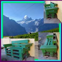 Mobilier de jardin palette, banc bois