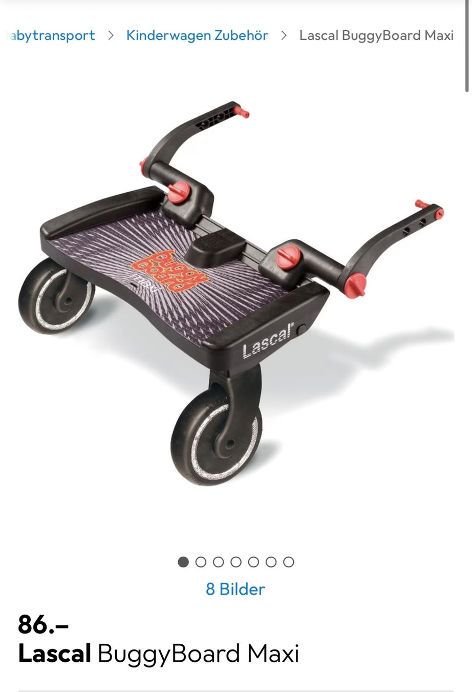 Lascal Kinderwagen Zubehör: Lascal BuggyBoard Maxi Geschwisterbrett – Gebraucht aus Gelterkinden von Familienferien 2