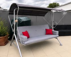 Acamp Liegeschaukel Star grau 217x177cm mit Stoffdach