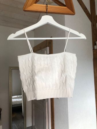 Brandy Melville Top été blanc tressé 100% coton Taille S M