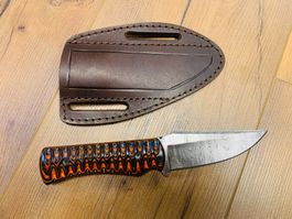 Damast Messer feststehend HANDMADE 21cm ODERMATT No. 24 NEU