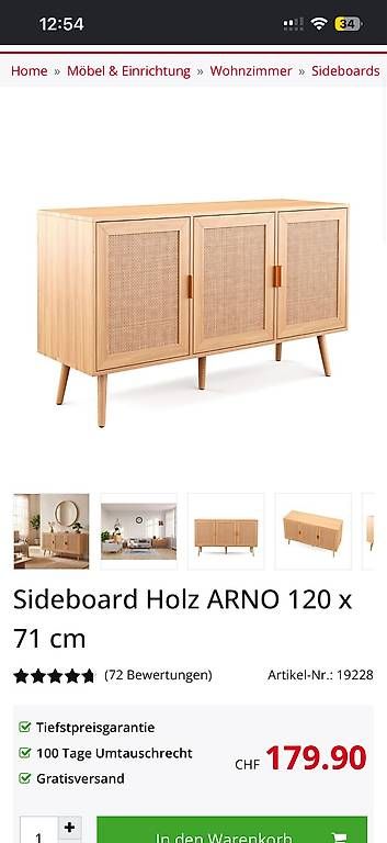 Büffets: Sideboard Holz ARNO 120 x 71 cm – Gebraucht aus Oppligen von nin_6qbw 2