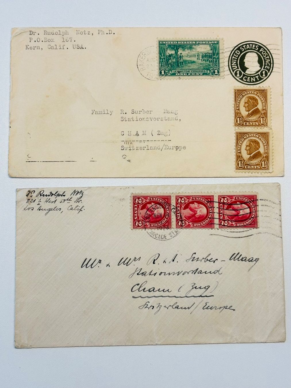 Tutti i francobolli: 1924 + 1925 SBB Bahn Stationsvorstand CHAM von USA Amerika – Usato da Baar venduto da Saegi1