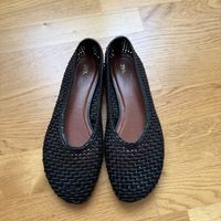 Zara geflochtene Ballerinas Schwarz – Grösse 40