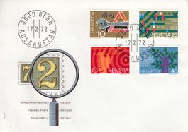 1972 505-08 FDC TCS ACS SBB Radio Schweiz Auslandschweizer