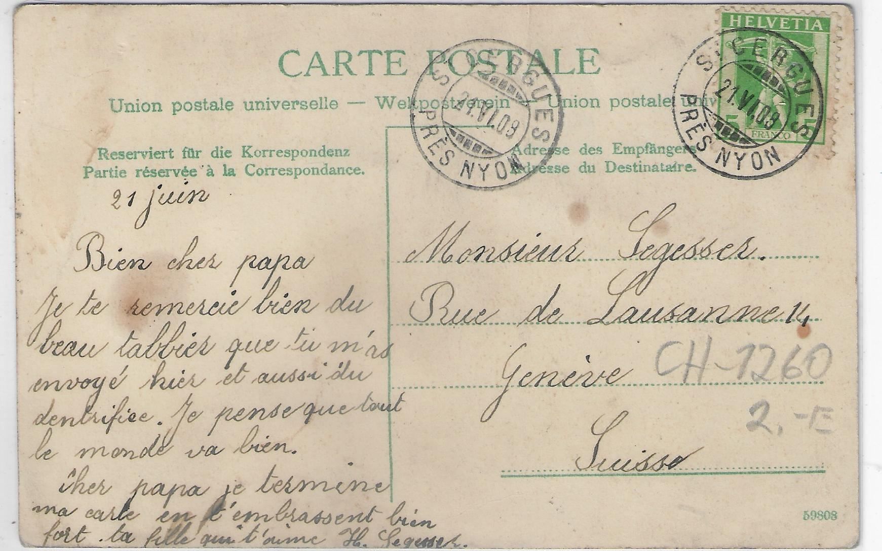 Cartoline postali: St. Cergues - Vue generale – Usato da Ettingen venduto da Kartenplanet 1