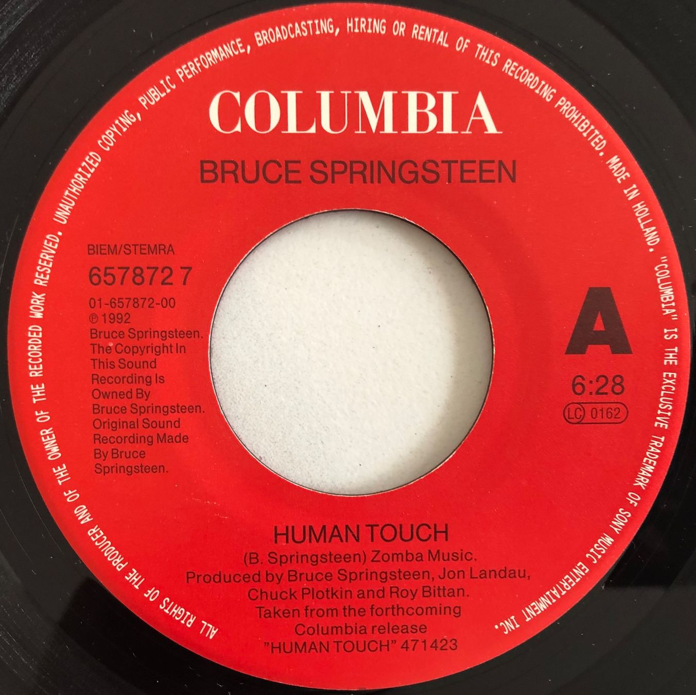 Vinyles: BRUCE SPRINGSTEEN - HUMAN TOUCH – D'occasion à Poliez-Pittet par Newtown-Records 2