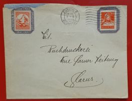 Ganzsache 1925 Ernst Doelker - mit "Umschlagmarke"