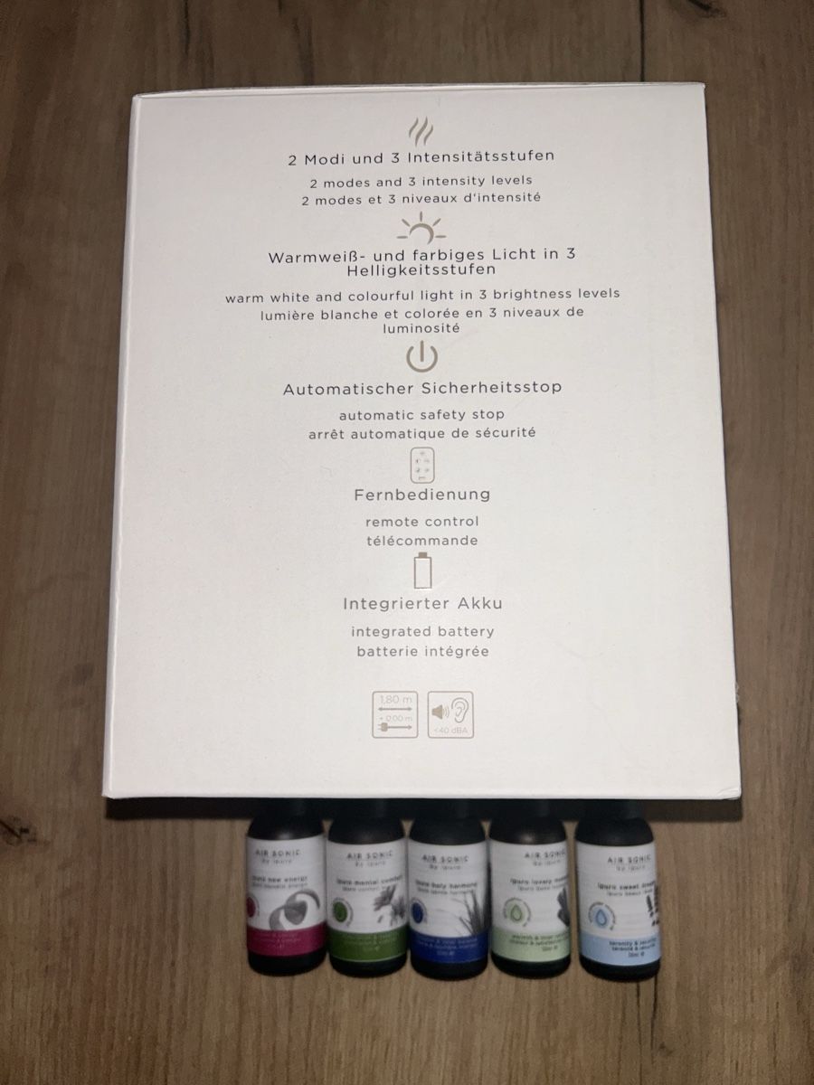 Ipuro Duftöldiffusoren: Air Sonic Diffuser von ipuro mit 5 Duftöle, neuwertig – Neu und originalverpackt aus Basel von Pedrog7mes 1