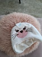 Baby Mütze mit Fuchsmotiv Weiss Plüsch Neu