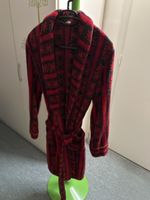 Bademantel rot schwarz gemustert  