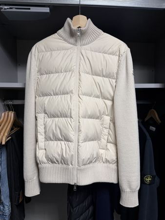 Moncler Cardigan aus Wolle hellbeige