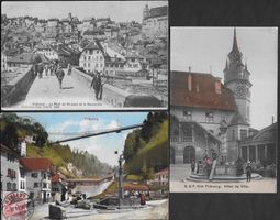 Ab 1907 drei AK FRIBOURG interessant belebt sauber ab 1.-