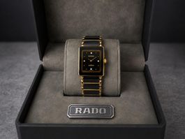RADO Swiss Made Uhr Schwarz/Gold – Steinbesatz – Originalbox