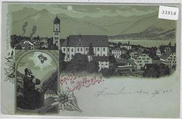 Gruss aus Sachseln - Mondschein-Litho 1899