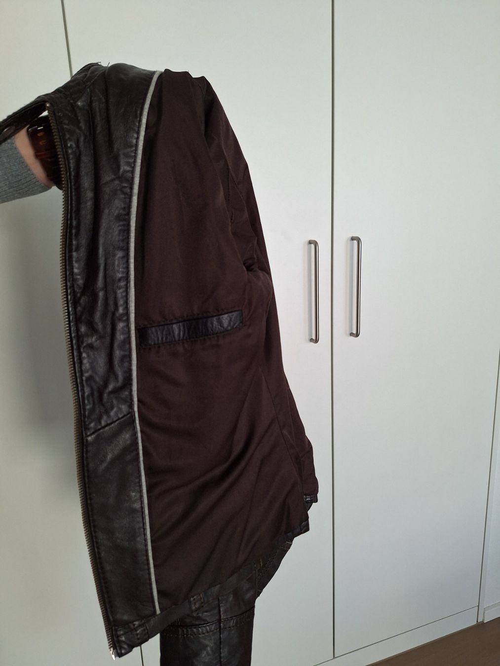 Tom Tailor Giacche: Lederjacke dunkelbraun – Usato da Einsiedeln venduto da kiphrajaya 2