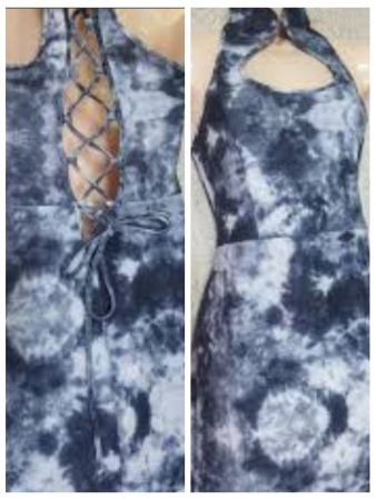 Minikleid mit Schnürung, blue, Robe à lacets, abito lacci