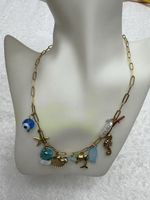 Collier tendance d'été avec breloques marines dorées 🏖️