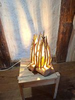 Seelenfeuer Andrekan Rustikale Holz Lampe Unikat Handgemacht