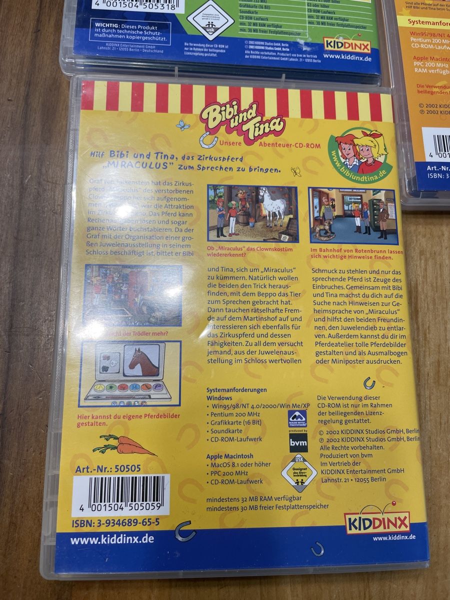 Giochi: Bibi und Tina Spiele Sammlung - 3 CD Rom – Usato da Therwil venduto da rubininio 4