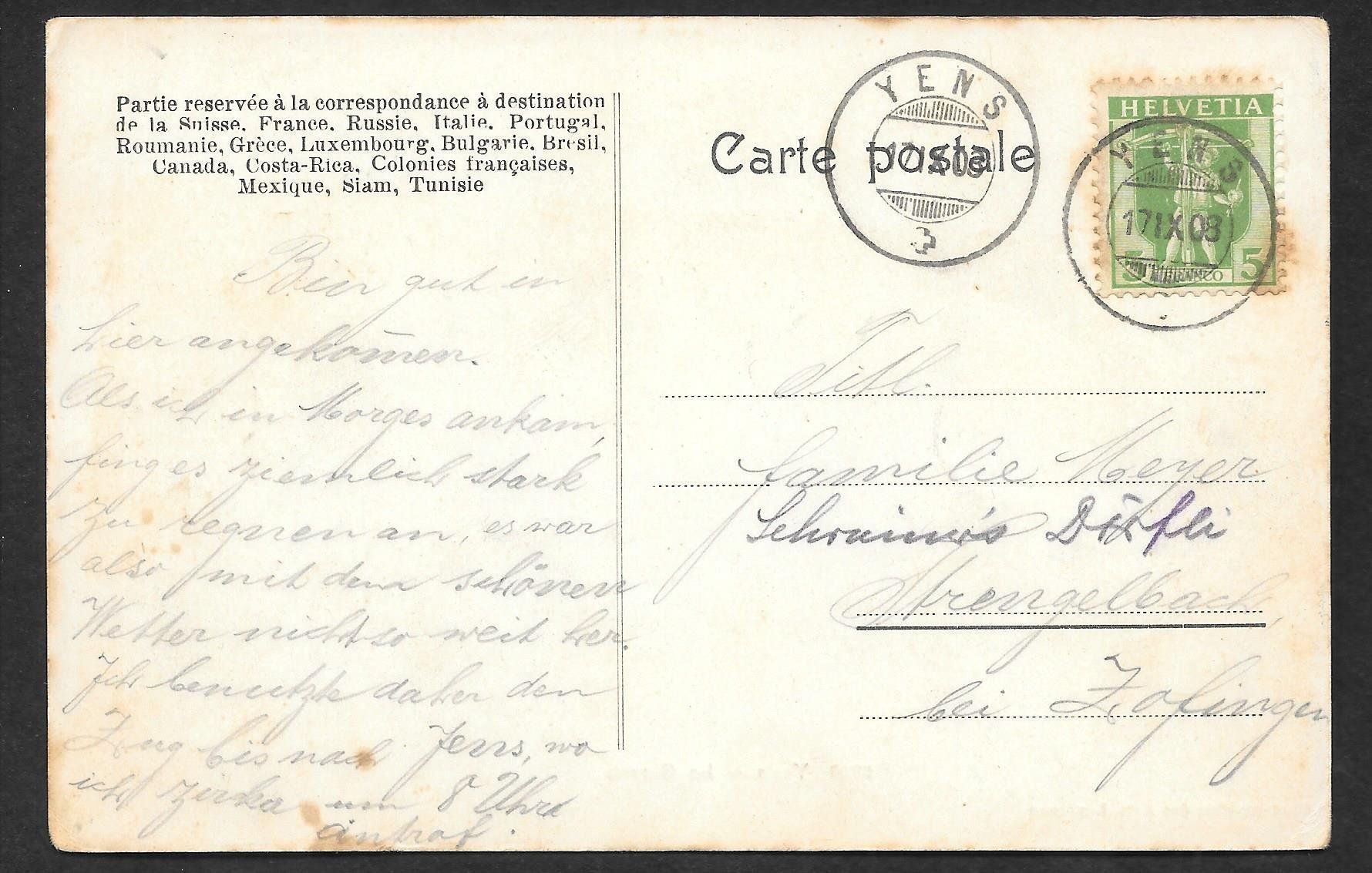 Cartoline postali: Yens - Le Carroz Strassenpartie – Usato da Olten venduto da clotaldi 1