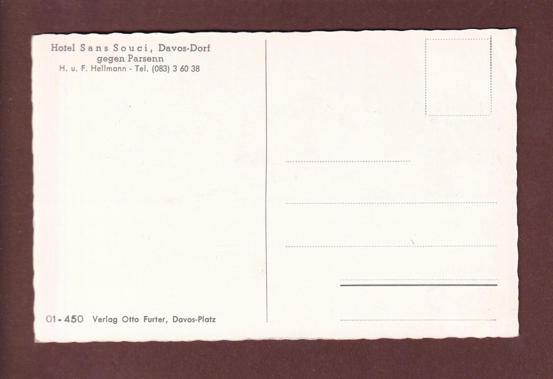 Cartoline postali: DAVOS-DORF - Hotel Sans-Souci – Usato da Pully venduto da nicecards 1