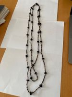 Kette Perlen braun schwarz beige handgemacht