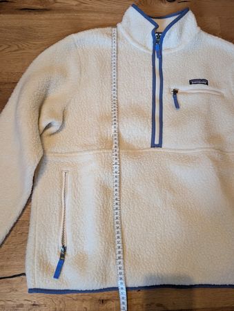 Patagonia Retro Pile Fleece Pullover L Weiss Blau 