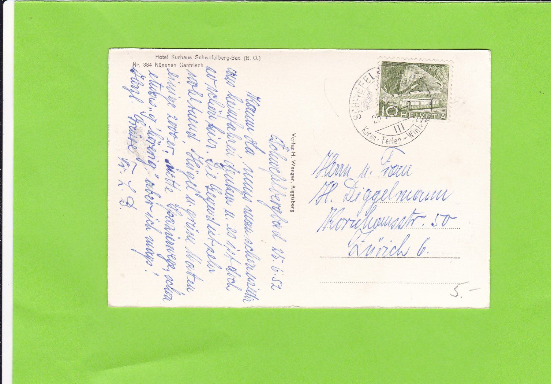 Cartoline postali: Hotel Kurhaus Schwefelberg-Bad – Usato da St. Peterzell venduto da neckertal 1