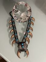 Native American Navajo Halskette mit Bärenkrallen